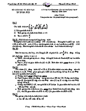 Đề thi tuyển sinh Lớp 10 THPT môn Toán - Năm học 2008-2009 - Sở GD & ĐT Hà Nội (Có đáp án)