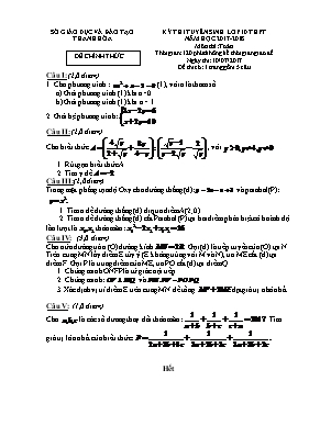 Đề thi tuyển sinh Lớp 10 THPT môn Toán - Năm 