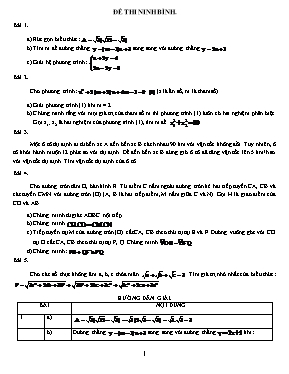 Đề thi tuyển sinh Lớp 10 THPT môn Toán - Sở GD & ĐT Ninh Bình (Có đáp án)