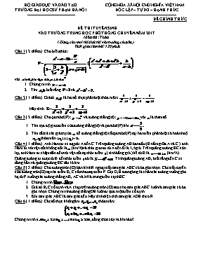 Đề thi tuyển sinh vào Lớp 10 THPT chuyên môn 