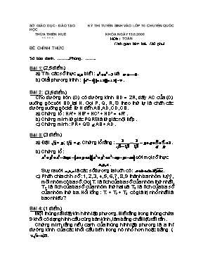 Đề thi tuyển sinh vào Lớp 10 THPT chuyên Quốc