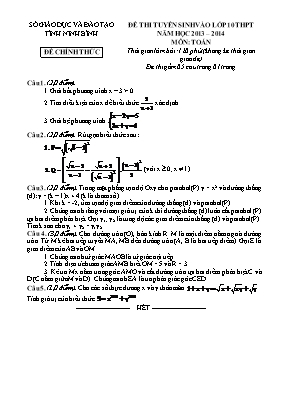 Đề thi tuyển sinh vào Lớp 10 THPT môn Toán - 