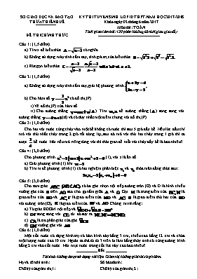 Đề thi tuyển sinh vào Lớp 10 THPT môn Toán - Năm học 2017-2018 - Sở Giáo dục và Đào tạo Thừa Thiên Huế (Có đáp án)