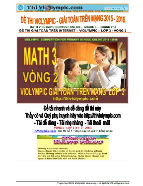 Đề thi violympic - Giải toán trên mạng Lớp 3 