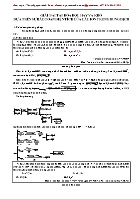 Giải bài tập Hóa học hay và khó dựa trên sự bảo toàn điện tích của các ion trong dung dịch