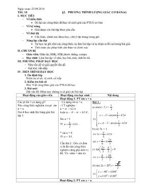 Giáo án Đại số và giải tích 11 - Tiết 10 đến 12 - Năm học 2016-2017