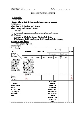 Giáo án Hình học Lớp 9 - Tiết 34: Kiểm tra 45