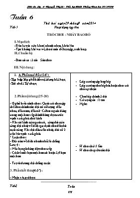 Giáo án Lớp 5 - Tuần 6 - Năm học 2014-2015