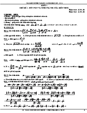 Giáo án ôn thi vào Lớp 10 THPT môn Toán