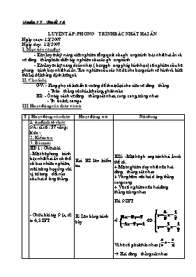 Giáo án Phụ đạo Toán Lớp 9 - Buổi 16
