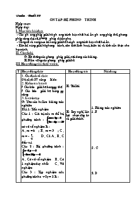 Giáo án Phụ đạo Toán Lớp 9 - Buổi 22