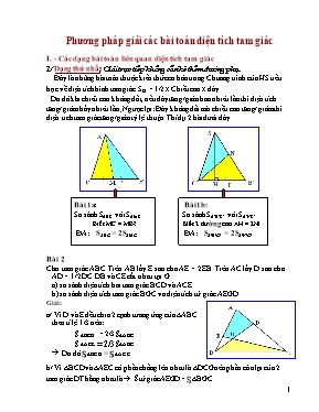 Phương pháp giải các bài toán diện tích tam giác