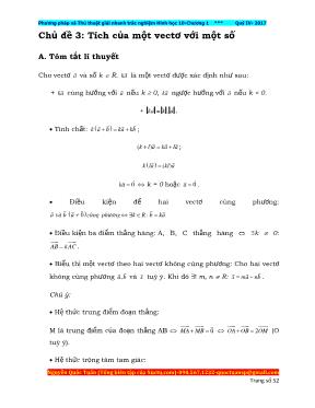 Phương pháp và Thủ thuật giải nhanh trắc nghiệm Hình học 10 - Chương 1 - Nguyễn Quốc Tuấn
