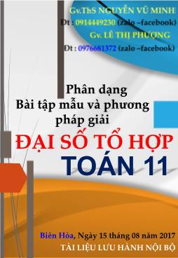 Tài liệu Phân dạng bài tập mẫu và phương pháp giải Đại số tổ hợp - Toán 11