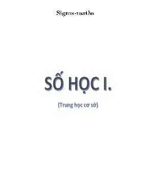 Tài liệu Số học I (Trung học cơ sở)