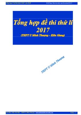 Tổng hợp đề thi thử Trung học phổ thông Quốc gia môn Vật lý năm 2017