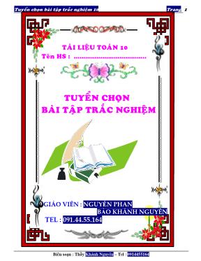 Tuyển chọn bài tập trắc nghiệm Toán 10 - Nguyễn Phan