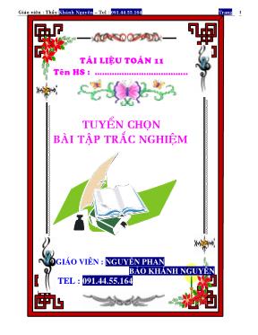 Tuyển chọn bài tập trắc nghiệm Toán Lớp 11 - 