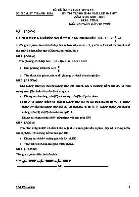 Tuyển tập đề thi tuyển sinh vào Lớp 10 THPT môn Toán tỉnh Thanh Hóa từ năm 2000 đến 2017