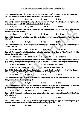 153 Câu hỏi dao động điều hòa (Có đáp án)