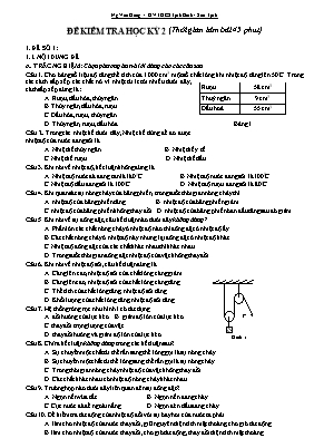 2 Đề kiểm tra học kỳ II môn Vật lý Lớp 6