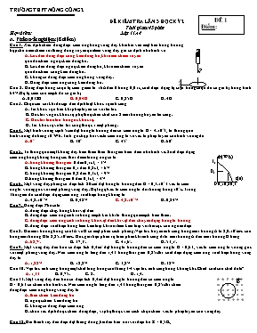 2 Đề kiểm tra lần 3 học kỳ 2 môn Vật lý 11 - Trường THPT Nông Cống I 2 Đề kiểm tra lần 3 học kỳ 2 môn Vật lý 11 - Trường THPT Nông Cống I