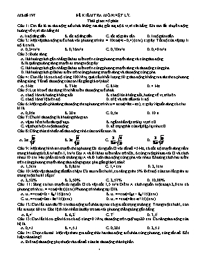 2 Đề kiểm tra môn Vật lý 12 2 Đề kiểm tra môn Vật lý 12