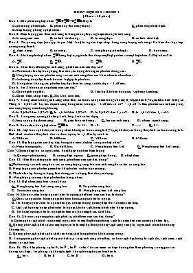 2 Đề ôn thi học kỳ II môn Vật lý 12 2 Đề ôn thi học kỳ II môn Vật lý 12