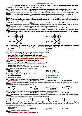 3 Đề ôn thi học kỳ II môn Vật lý 12