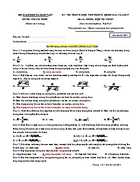 4 Đề thi THPT Quốc gia môn Vật lý năm 2017