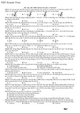 4 Đề thi thử THPT Quốc gia môn Vật lý năm 201