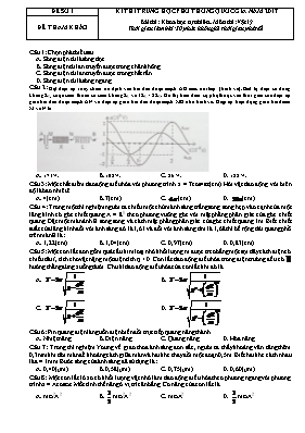 5 Đề thi tham khảo THPT Quốc gia môn Vật lý năm 2017 5 Đề thi tham khảo THPT Quốc gia môn Vật lý năm 2017