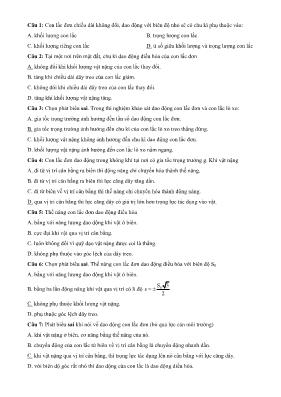 Bài tập chương Dao động cơ - Vật lý 12