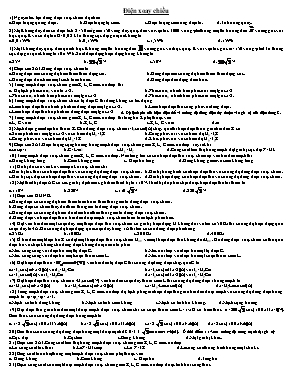 Bài tập Điện xoay chiều Lớp 12 Bài tập Điện xoay chiều Lớp 12