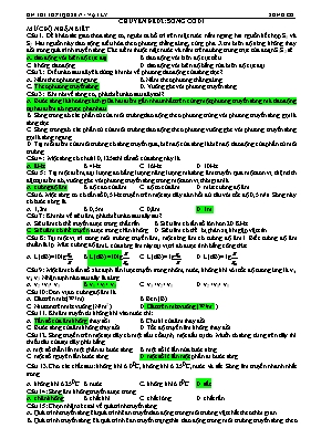 Bài tập ôn phần Sóng cơ (Chia theo mức độ nhận biết) Bài tập ôn phần Sóng cơ (Chia theo mức độ nhận biết)