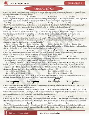 Bài tập trắc nghiệm Con lắc lò xo - Cao Việt Chung