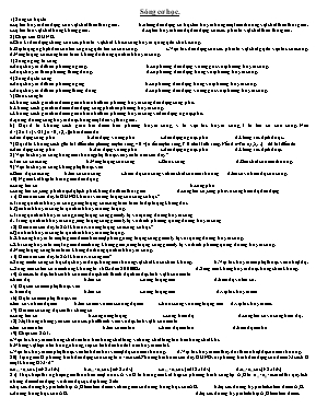 Bài tập trắc nghiệm Sóng cơ học Bài tập trắc nghiệm Sóng cơ học