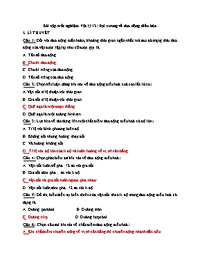 Bài tập trắc nghiệm Vật lý 12: Đại cương về d