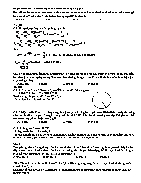 Bài tập Vật lý hay và khó Lớp 12 (Có bài giải chi tiết)