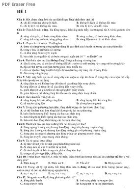 Bộ đề thi THPT Quốc gia môn Vật lý - Phần lý 