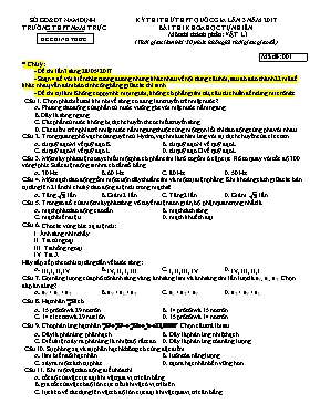 Bộ đề thi thử THPT Quốc gia lần III môn Vật l