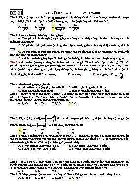 Bộ đề thi thử Trung học Phổ thông Quốc gia môn Vật lý năm 2017