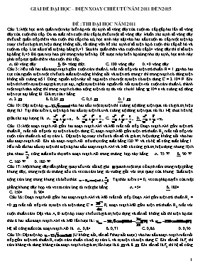 Câu hỏi Dòng điện xoay chiều trong đề thi Đại