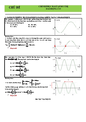 Chủ đề Chinh phục bài tập đồ thị dao động cơ