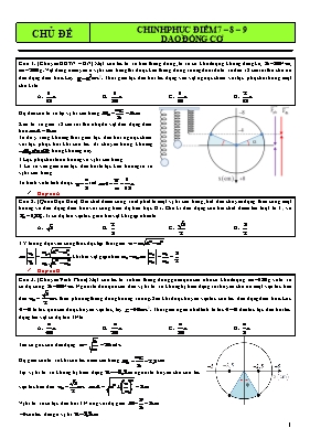 Chủ đề Dao động cơ - Chinh phục điểm 7, 8, 9 Chủ đề Dao động cơ - Chinh phục điểm 7, 8, 9