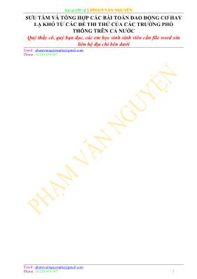 Chuyên đề bài tập Vật lý 12: Các bài toán thời gian dao động điều hòa. Hai chất điểm dao động điều hòa