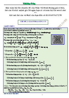 Chuyên đề luyện thi THPT Quốc gia môn Vật lý 