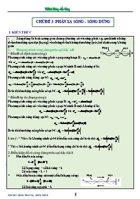 Chuyên đề luyện thi THPT Quốc gia môn Vật lý - Chủ đề 3: Phản xạ sóng - Sóng dừng