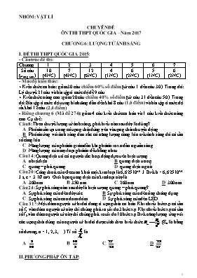 Chuyên đề ôn thi THPT Quốc gia năm 2017 - Chương 6: Lượng tử ánh sáng