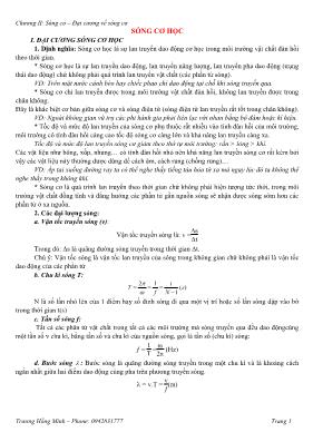 Chuyên đề Vật lý 12 - Chương II: Sóng cơ – Đại cương về sóng cơ - Trương Hồng Minh Chuyên đề Vật lý 12 - Chương II: Sóng cơ – Đại cương về sóng cơ - Trương Hồng Minh